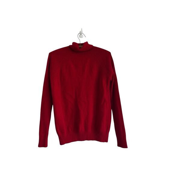 Liny Xin Pure Superfine Merino Wool Turtleneck Ribbed Sweater Red Size M - Picture 8 of 8